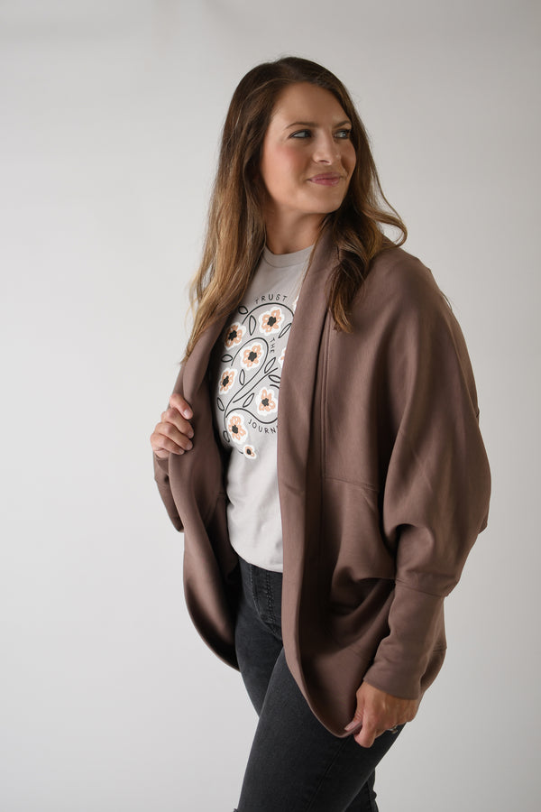 Cocoon Cardigan in Deep Taupe