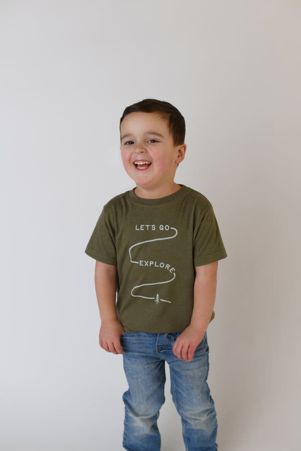 LET'S GO EXPLORE KIDS' TEE | GREEN